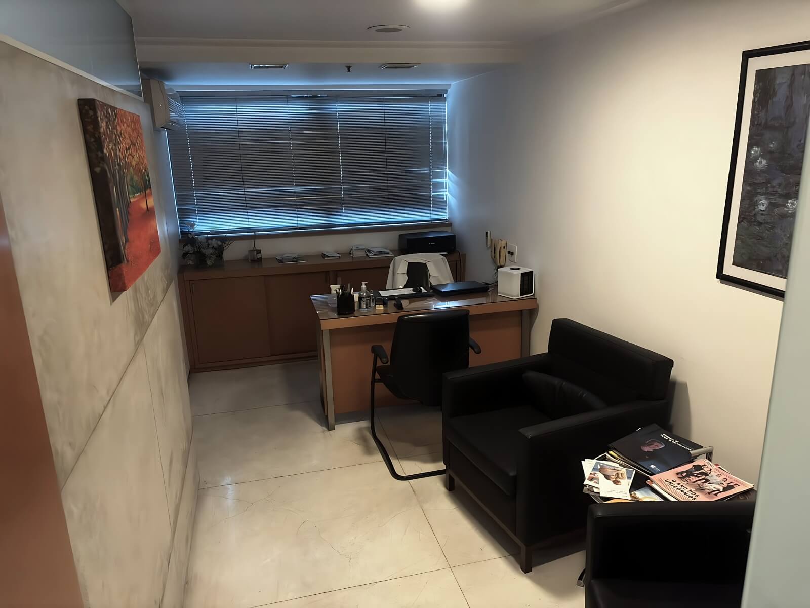 Sala de consultas com ambiente acolhedor